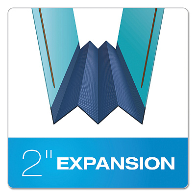 Earthwise by Pendaflex Heavy-Duty Pressboard Fastener Folders, 2" Expansion, 2 Fasteners, Letter Size, Light Blue, 25/Box (GLW61542)