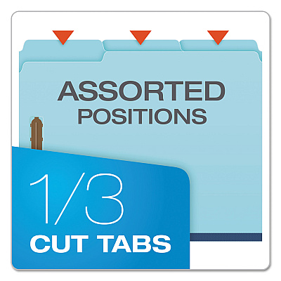 Earthwise by Pendaflex Heavy-Duty Pressboard Fastener Folders, 2" Expansion, 2 Fasteners, Letter Size, Light Blue, 25/Box (GLW61542)