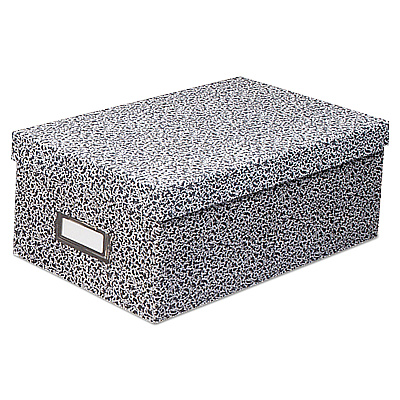 Oxford Reinforced Board Card File, Lift-Off Cover, Holds 1,200 3 x 5 Cards, 5.13 x 11 x 3.63, Black/White (OXF40588)