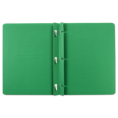 Oxford Title Panel and Border Front Report Cover, Three-Prong Fastener, 0.5" Capacity, 8.5 x 11, Light Green/Light Green, 25/Box (OXF52503)