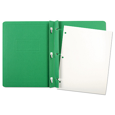Oxford Title Panel and Border Front Report Cover, Three-Prong Fastener, 0.5" Capacity, 8.5 x 11, Light Green/Light Green, 25/Box (OXF52503)