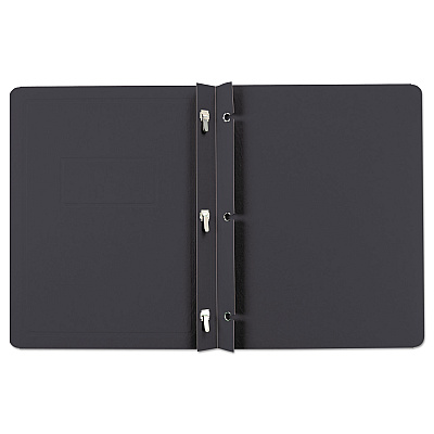 Oxford Title Panel and Border Front Report Cover, Three-Prong Fastener, 0.5" Capacity, 8.5 x 11, Black/Black, 25/Box (OXF52506)