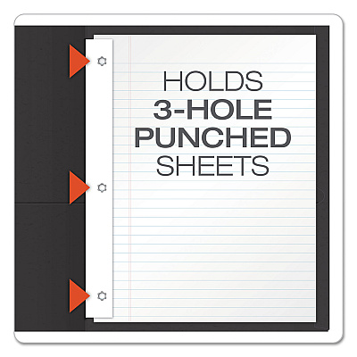 Oxford Twin-Pocket Folders with 3 Fasteners, 0.5" Capacity, 11 x 8.5, Black 25/Box (OXF57706)