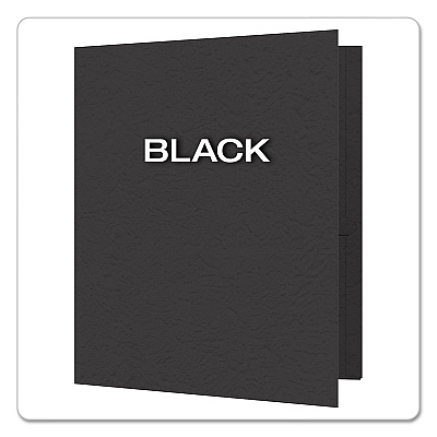 Oxford Twin-Pocket Folders with 3 Fasteners, 0.5" Capacity, 11 x 8.5, Black 25/Box (OXF57706)