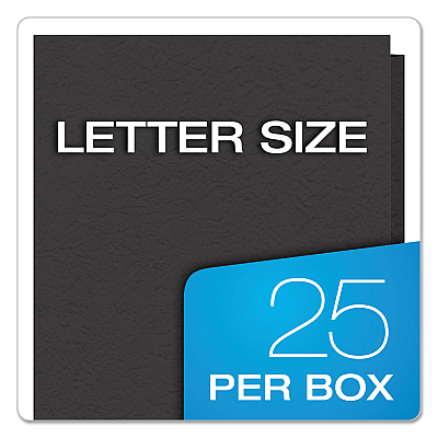Oxford Twin-Pocket Folders with 3 Fasteners, 0.5" Capacity, 11 x 8.5, Black 25/Box (OXF57706)