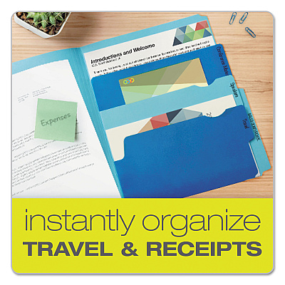 Pendaflex Divide It Up File Folder, 1/2-Cut Tabs: Assorted, Letter Size, 0.75" Expansion, Assorted Colors, 24/Pack (PFX10772)