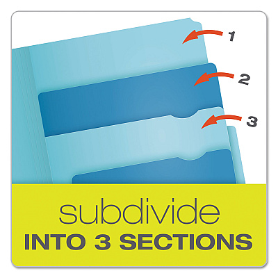 Pendaflex Divide It Up File Folder, 1/2-Cut Tabs: Assorted, Letter Size, 0.75" Expansion, Assorted Colors, 24/Pack (PFX10772)