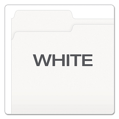 Pendaflex Colored File Folders, 1/3-Cut Tabs: Assorted, Letter Size, White, 100/Box (PFX15213WHI)