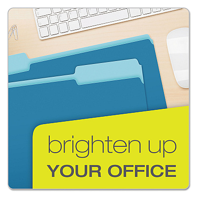 Pendaflex Colored File Folders, 1/3-Cut Tabs: Assorted, Legal Size, Blue/Light Blue, 100/Box (PFX15313BLU)