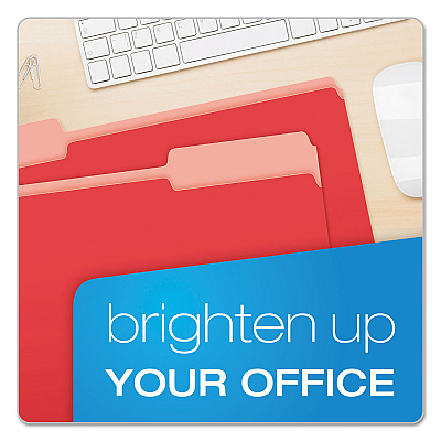 Pendaflex Colored File Folders, 1/3-Cut Tabs: Assorted, Legal Size, Red/Light Red, 100/Box (PFX15313RED)
