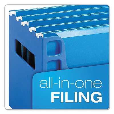Pendaflex Desktop File With Hanging Folders, Letter Size, 6" Long, Blue (PFX23011)