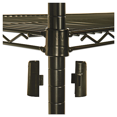 Alera NSF Certified Industrial Four-Shelf Wire Shelving Kit, 48w x 18d x 72h, Black (ALESW504818BL)