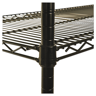 Alera NSF Certified Industrial Four-Shelf Wire Shelving Kit, 48w x 18d x 72h, Black (ALESW504818BL)
