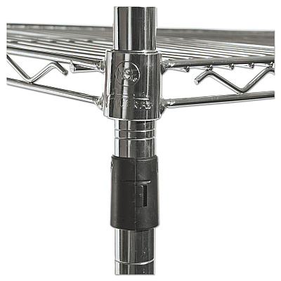 Alera NSF Certified 4-Shelf Wire Shelving Kit with Casters, 48w x 18d x 72h, Silver (ALESW604818SR)