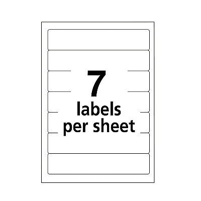 Avery Printable 4" x 6" - Permanent File Folder Labels, 0.69 x 3.44, White, 7/Sheet, 36 Sheets/Pack, (5204) (AVE05204)
