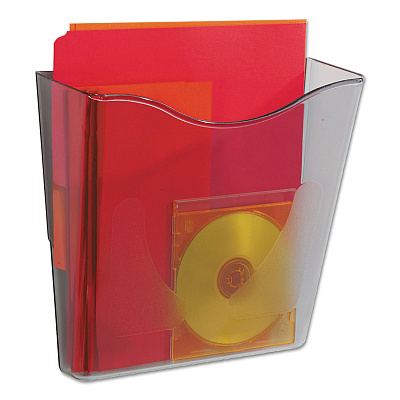 deflecto Euro-Style DocuPocket Portrait Wall File, A4/Legal/Letter/Magazines/Portfolio Size, 10.25" x 4" x 10", Smoke (DEF63002)