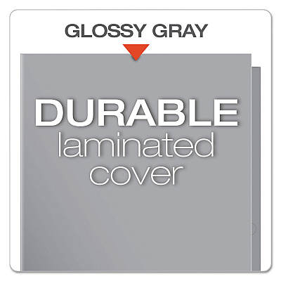 Oxford High Gloss Laminated Paperboard Folder, 100-Sheet Capacity, 11 x 8.5, Gray, 25/Box (OXF51705)
