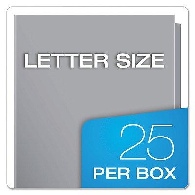 Oxford High Gloss Laminated Paperboard Folder, 100-Sheet Capacity, 11 x 8.5, Gray, 25/Box (OXF51705)