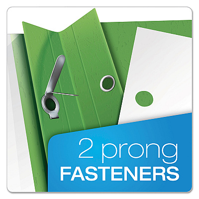 Oxford Clear Front Standard Grade Report Cover, Three-Prong Fastener, 0.5" Capacity, 8.5 x 11, Clear/Green, 25/Box (OXF55807)