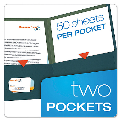 Earthwise by Oxford 100% Recycled Paper Twin-Pocket Portfolio, 100-Sheet Capacity, 11 x 8.5, Blue, 25/Box (OXF78502)