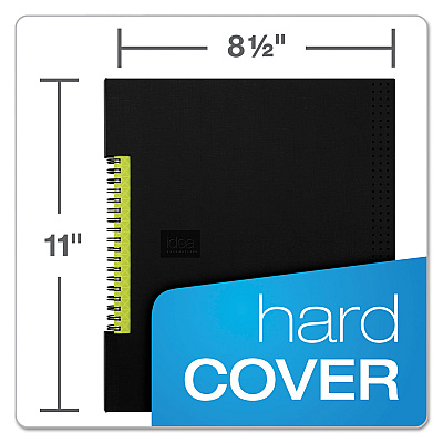 Oxford Idea Collective Professional Wirebound Hardcover Notebook, 1-Subject, Medium/College Rule, Black Cover, (80) 11 x 8.5 Sheets (TOP56895)