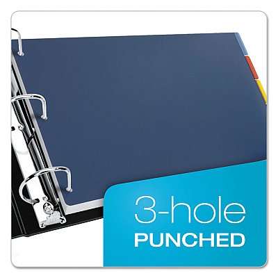 Cardinal Tabloid-Size Poly Index Divider, 5-Tab, 11 x 17, Assorted, 1 Set (CRD84250)