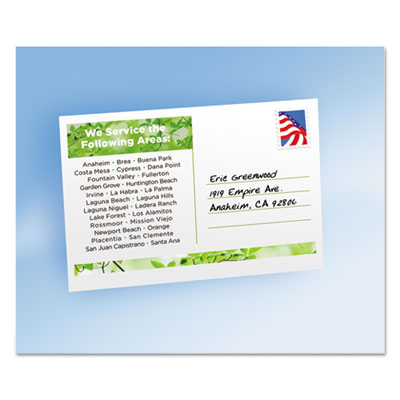 Avery Printable Postcards, Inkjet, 65 lb, 4.25 x 5.5, Textured Matte White, 120 Cards, 4 Cards/Sheet, 30 Sheets/Box (AVE3380)