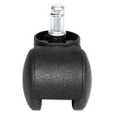 Alera Dual Wheel Hooded Casters, Grip Ring Type B Stem, 1.5" Hard Nylon Wheel, Matte Black, 5/Set (ALECASTERHT1)