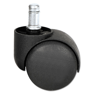 Alera Dual Wheel Hooded Casters, Grip Ring Type B Stem, 1.5" Hard Nylon Wheel, Matte Black, 5/Set (ALECASTERHT1)