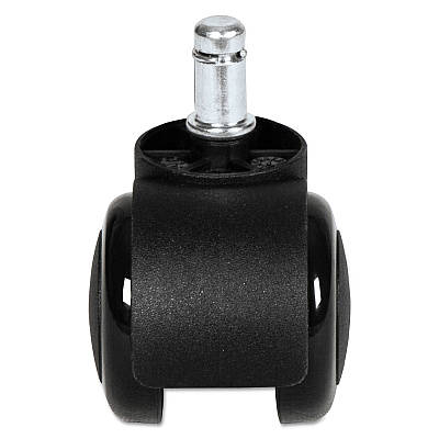 Alera Dual Wheel Hooded Casters, Grip Ring Type B Stem, 2" Soft Nylon Wheel, Black, 5/Set (ALECASTERST2)