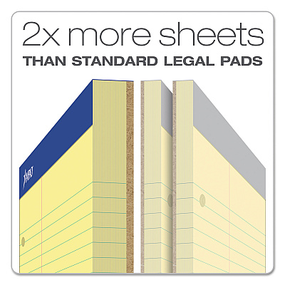 Ampad Double Sheet Pads, Narrow Rule, 100 Canary-Yellow 8.5 x 11.75 Sheets (TOP20246)