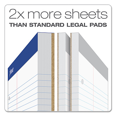Ampad Double Sheet Pads, Narrow Rule, 100 White 8.5 x 11.75 Sheets (TOP20346)