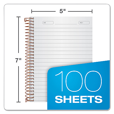 Ampad Gold Fibre Personal Notebooks, 1-Subject, Medium/College Rule, Designer Gray Cover, (100) 7 x 5 Sheets (TOP20803)