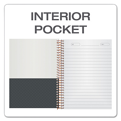 Ampad Gold Fibre Personal Notebooks, 1-Subject, Medium/College Rule, Designer Gray Cover, (100) 7 x 5 Sheets (TOP20803)