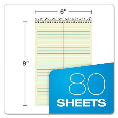 Ampad Steno Pads, Gregg Rule, Green Cover, 80 Green-Tint 6 x 9 Sheets, 6/Pack (TOP25278)