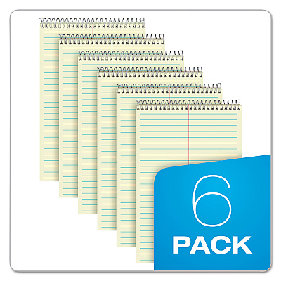 Ampad Steno Pads, Gregg Rule, Green Cover, 80 Green-Tint 6 x 9 Sheets, 6/Pack (TOP25278)