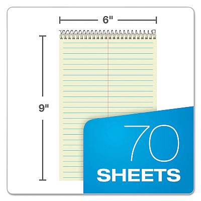 Ampad Steno Pads, Gregg Rule, Tan Cover, 70 Green-Tint 6 x 9 Sheets, 6/Pack (TOP25476)