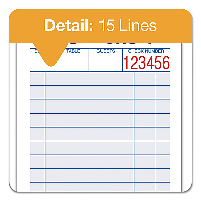 Adams Guest Check Pad, Two-Part Carbonless, 6.38 x 3.38, 50 Forms Total (ABF10450SW)