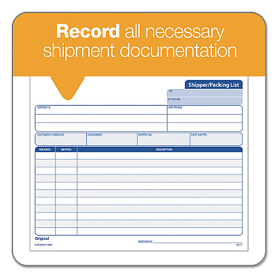 TOPS Triplicate Snap-Off Shipper/Packing List, Three-Part Carbonless, 8.5 x 7, 50 Forms Total (TOP3834)