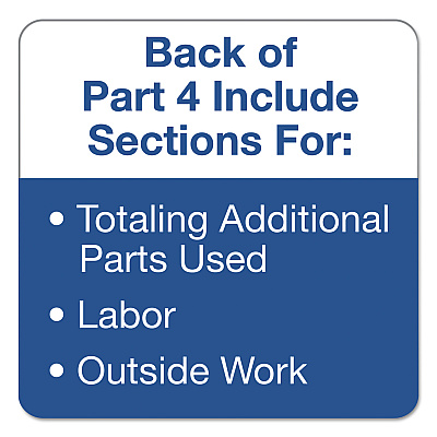 TOPS Auto Repair Four-Part Order Form, Four-Part Carbonless, 11 x 8.5, 50 Forms Total (TOP3869)