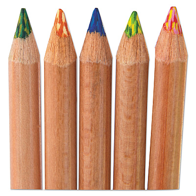 Koh-I-Noor Tri-Tone Color Pencils, 3.8 mm, Assorted Tri-Tone Lead Colors, Tan Barrel, Dozen (KOHFA33TIN12BC)