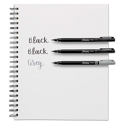 Sharpie Brush Tip Pens, Fine Brush Tip, Black, Dozen (SAN2011280)