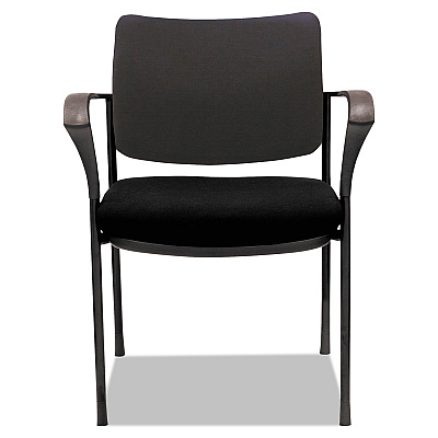 Alera IV Series Fabric Back/Seat Guest Chairs, 24.8" x 22.83" x 32.28", Black Seat, Black Back, Black Base, 2/Carton (ALEIV4317A)