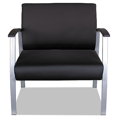 Alera metaLounge Series Bariatric Guest Chair, 30.51" x 26.96" x 33.46", Black Seat, Black Back, Silver Base (ALEML2219)