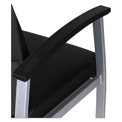 Alera metaLounge Series Bariatric Guest Chair, 30.51" x 26.96" x 33.46", Black Seat, Black Back, Silver Base (ALEML2219)