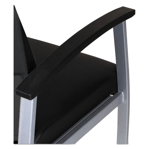 Alera metaLounge Series Bariatric Guest Chair, 30.51" x 26.96" x 33.46", Black Seat, Black Back, Silver Base (ML2219)