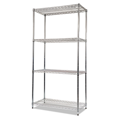 Alera NSF Certified Industrial Four-Shelf Wire Shelving Kit, 36w x 18d x 72h, Silver (ALESW503618SR)