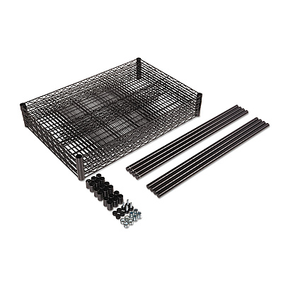Alera NSF Certified Industrial Four-Shelf Wire Shelving Kit, 48w x 18d x 72h, Black (ALESW504818BL)