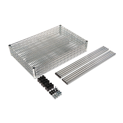 Alera NSF Certified Industrial Four-Shelf Wire Shelving Kit, 36w x 18d x 72h, Silver (ALESW503618SR)