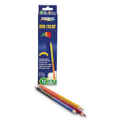 Prang Duo-Color Colored Pencil Sets, 3 mm, Assorted Lead and Barrel Colors, 6/Pack (DIX22106)